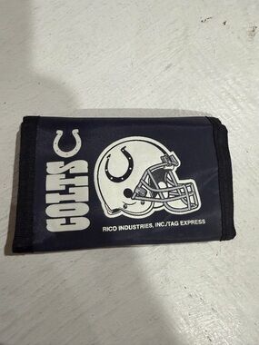 Indianapolis Colts Navy Tri-Fold Wallet with Helmet Graphic